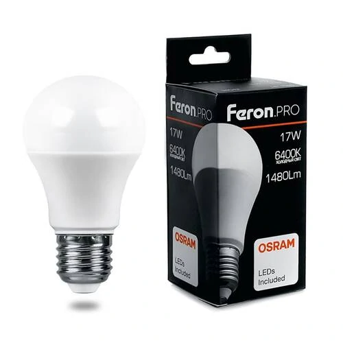 Лампа светодиодная Feron.PRO LB-1017 Шар E27 17W 175-265V 6400K, 38040 - Amppa.ru