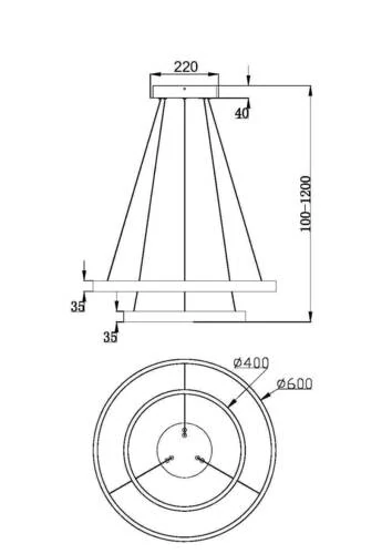 Подвесной светильник Modern Rim, LED 61W, 3000K, Латунь, Белый (Maytoni, MOD058PL-L55BS3K) - Amppa.ru