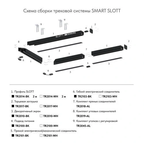 Подвод питания Smart, черный (Denkirs, TR2100-BK) - Amppa.ru