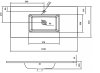 Столешница стекло 100 см моноблок Armadi Art 852-100-SLF